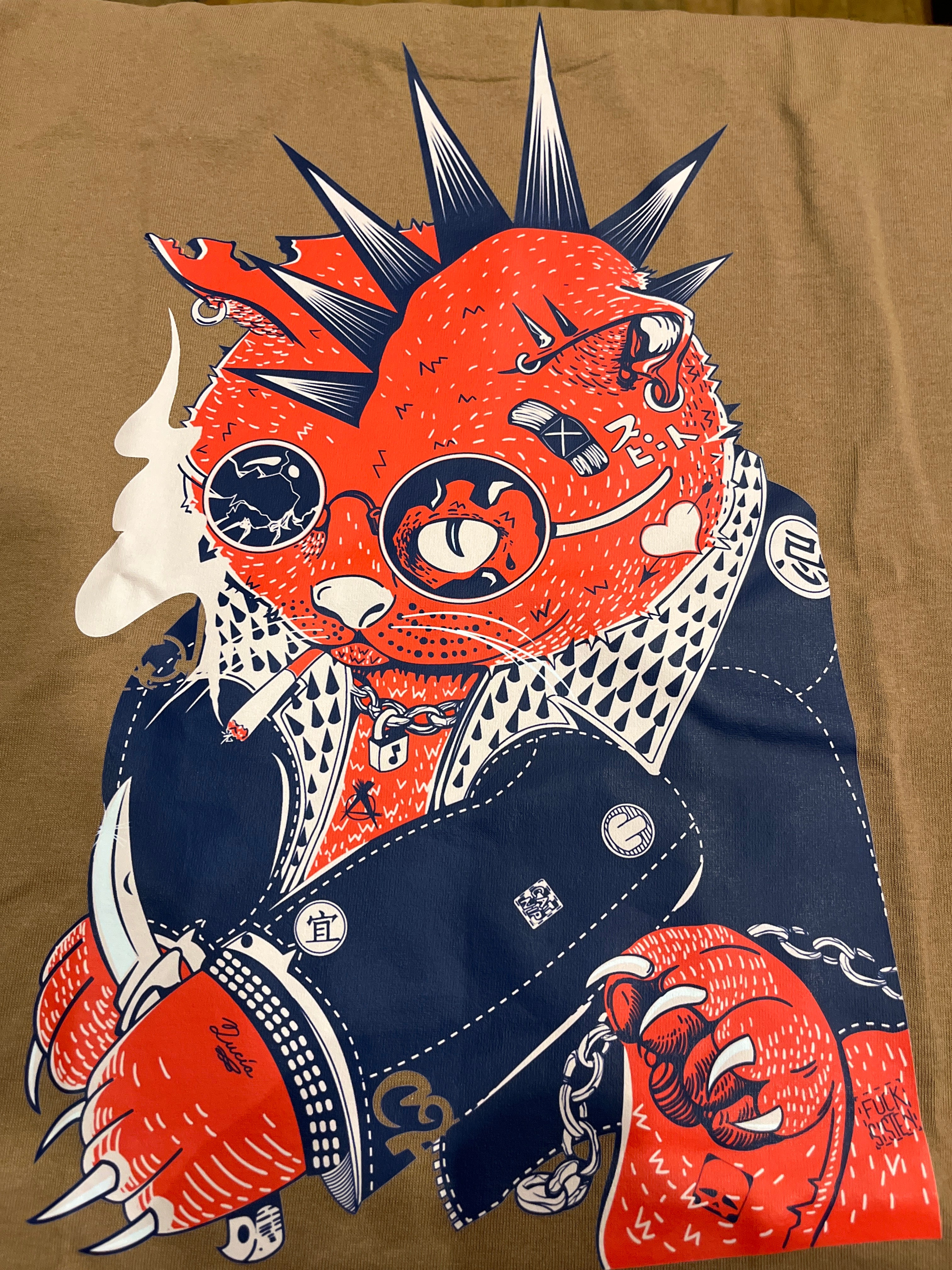 Playera gato rockero