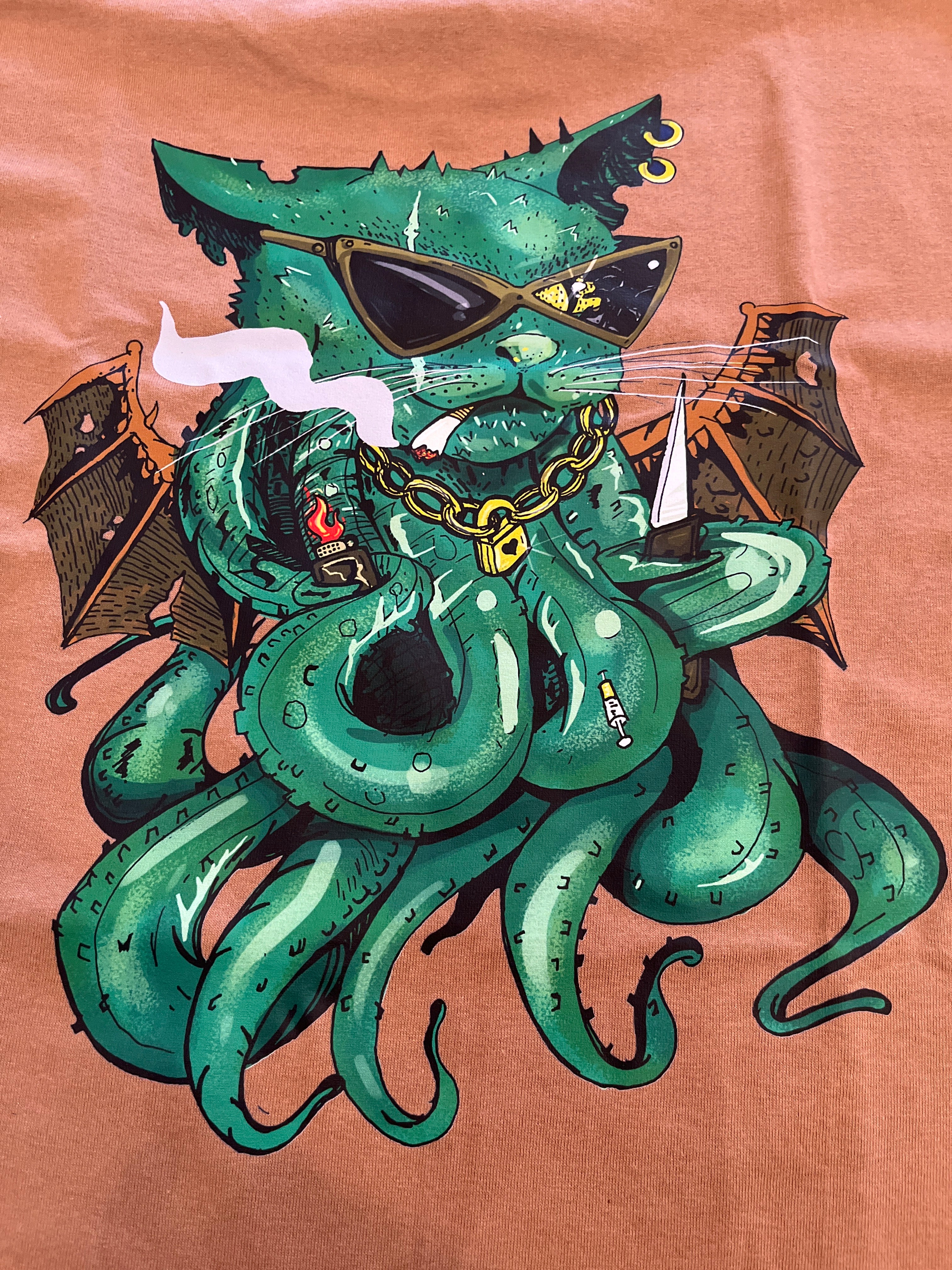 Playera gato pulpo