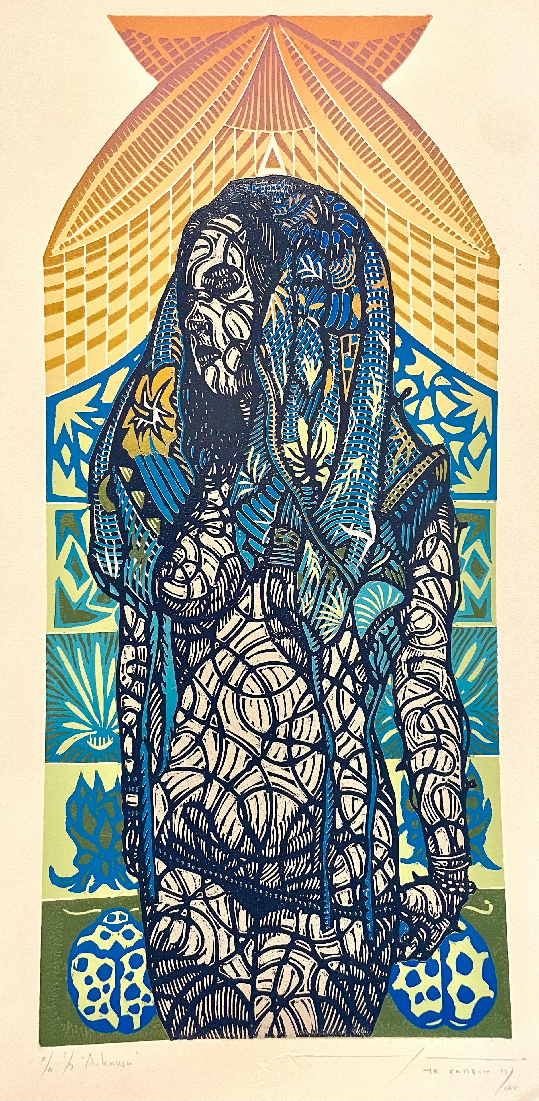 Artemisa mujer azul